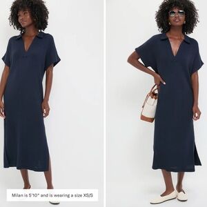 POMANDER PLACE Tuckernuck Navy Knit Maren Polo Dress XS/Small